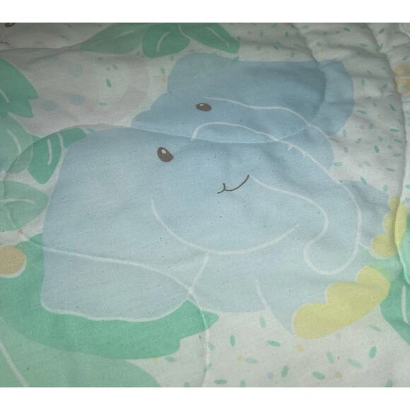 Vintage Baby Dreams Crib Comforter Quilt Blanket White Safari Green Pastel *READ - Picture 6 of 12